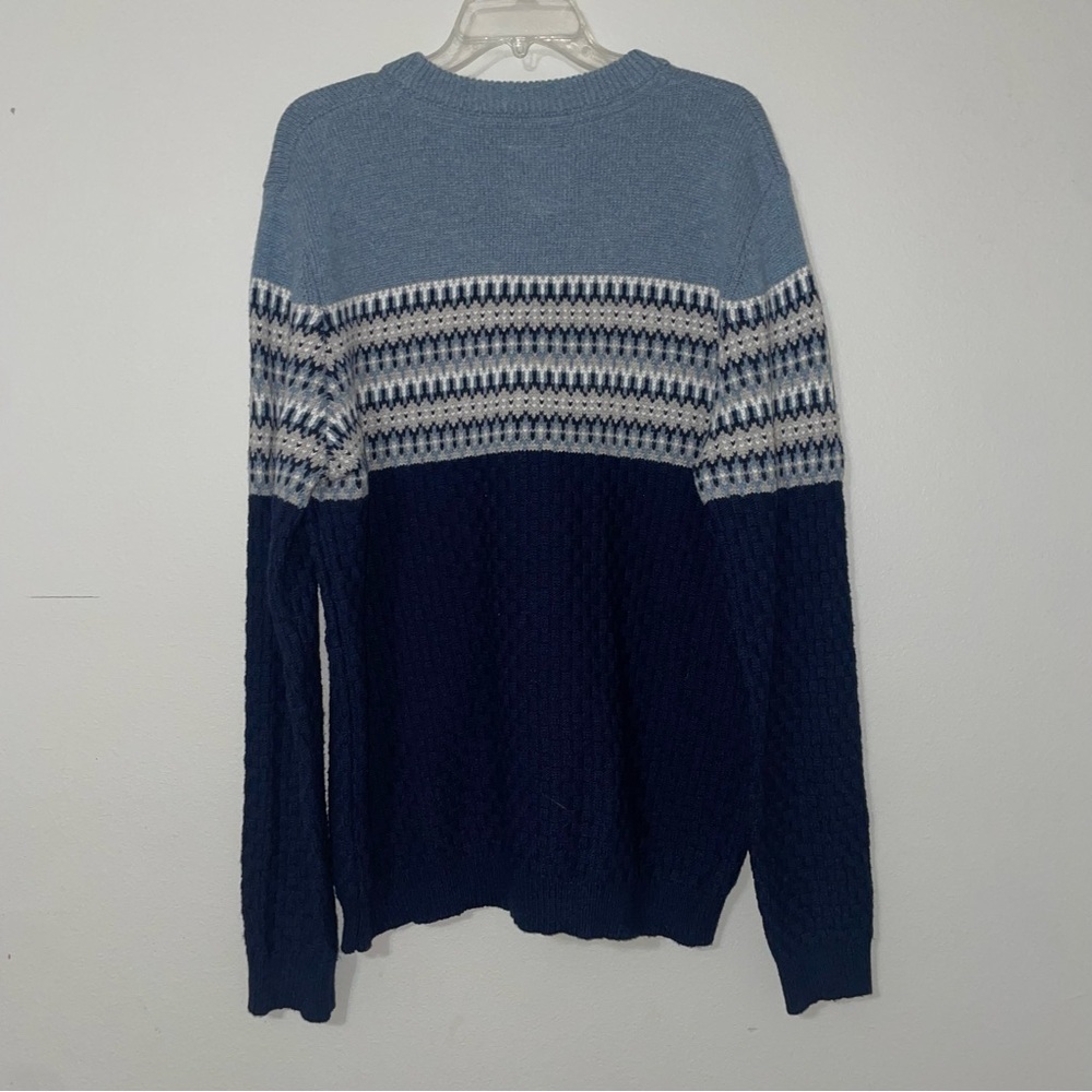 Fat Face Sweater Men Size XXL Wool Blend Stripes Blue Gray Ski Grandpa 2xl - Picture 2 of 10